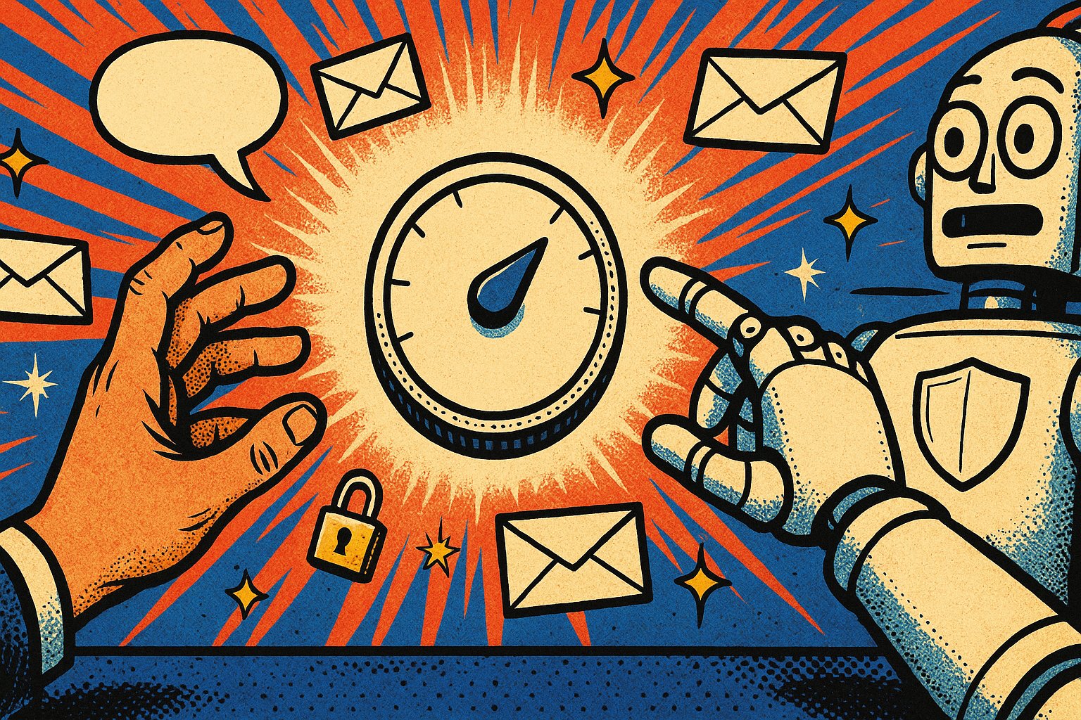 Contrôles de confidentialité des publicités ChatGPT illustrés en pop-art