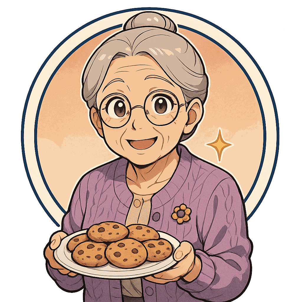 Odette, mamie IA, portrait manga