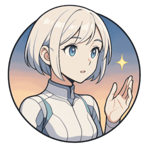Noa, androïde IA de Yiaho, portrait style manga