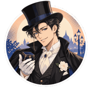 Arsène Lupin, gentleman cambrioleur, personnage IA de Yiaho, portrait style manga