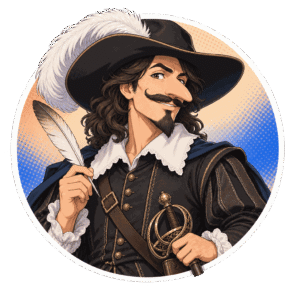 Cyrano de Bergerac, personnage IA de Yiaho, portrait style manga