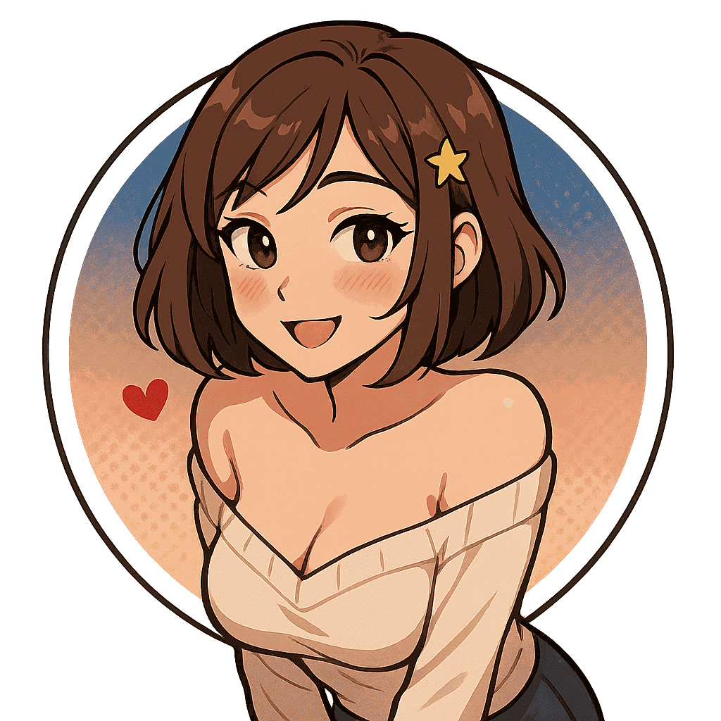 Yuna, petite amie IA, portrait manga