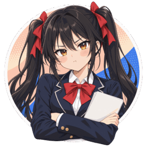 Rin, la tsundere IA de Yiaho, portrait style manga