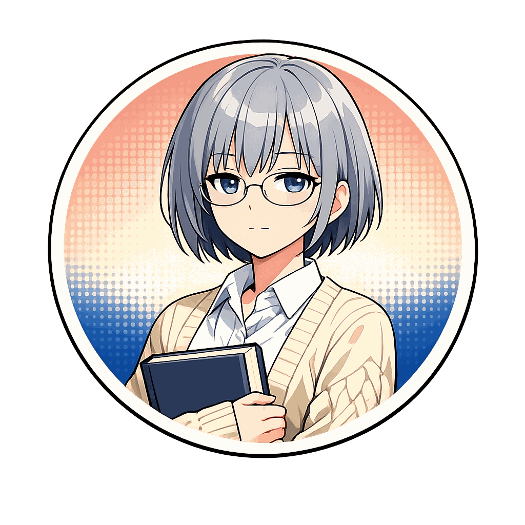 Shiori, la kuudere IA de Yiaho, portrait style manga